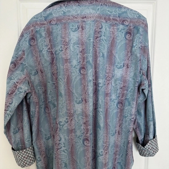 Robert Graham 3xl Blue and burgundy long sleeve shirt. - Picture 2 of 8